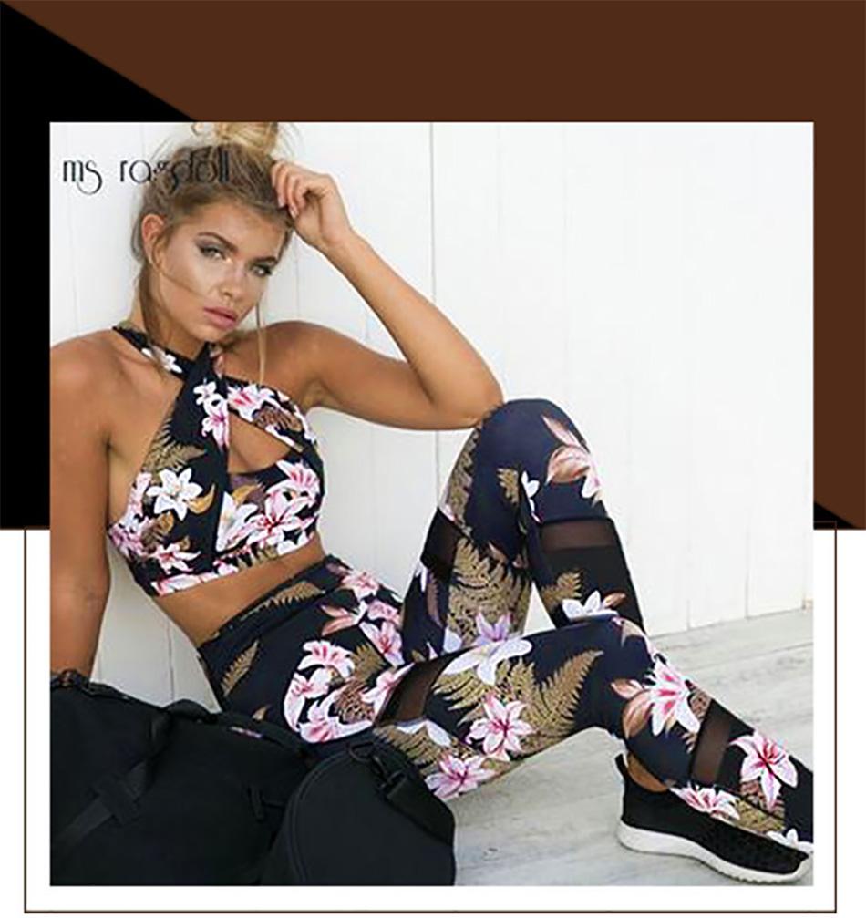 Floral Sporting Suit Top+Leggings