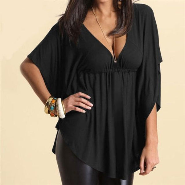 Plus Size Loose Flare Sleeve Top
