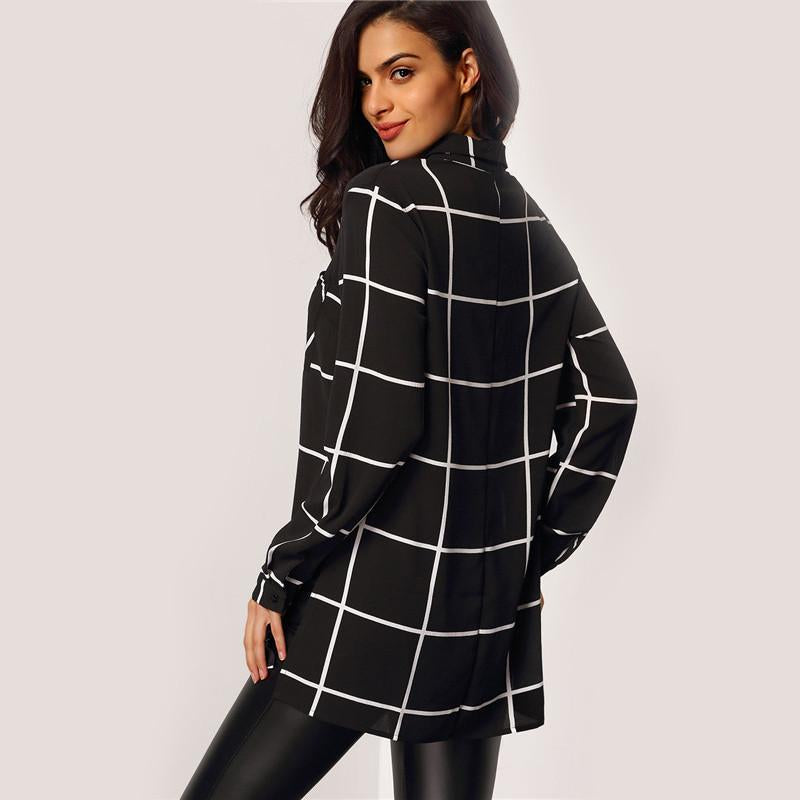 Black Long Sleeve Plaid Shirt