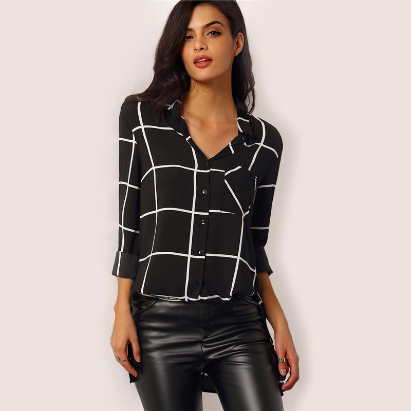 Black Long Sleeve Plaid Shirt