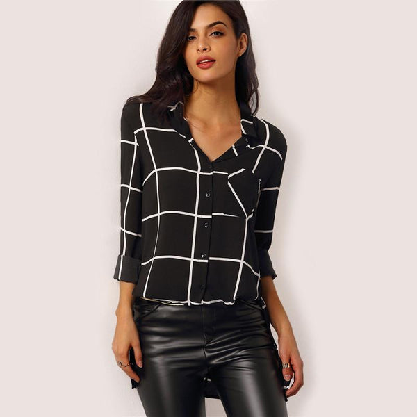 Black Long Sleeve Plaid Shirt