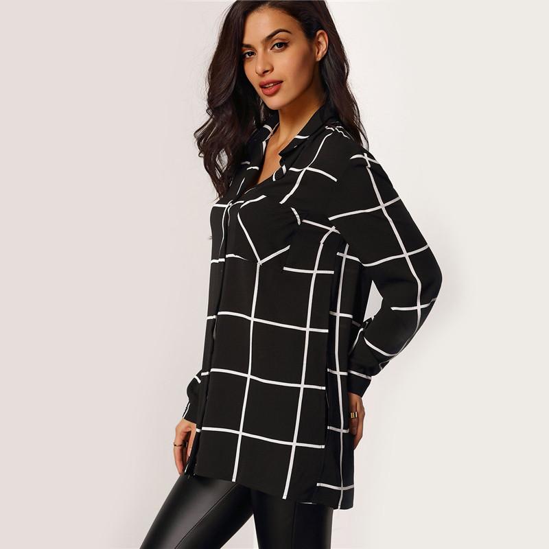 Black Long Sleeve Plaid Shirt