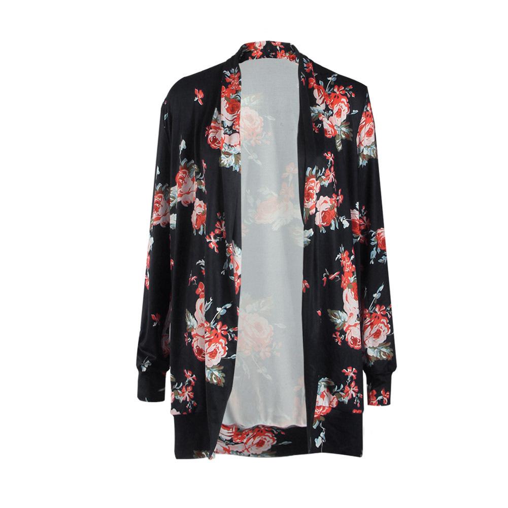 Floral Print Long Sleeve Cardigan