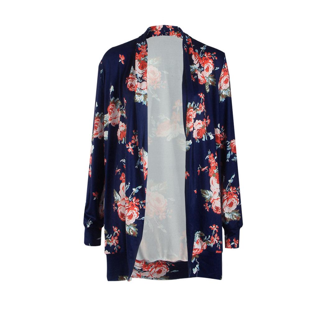 Floral Print Long Sleeve Cardigan
