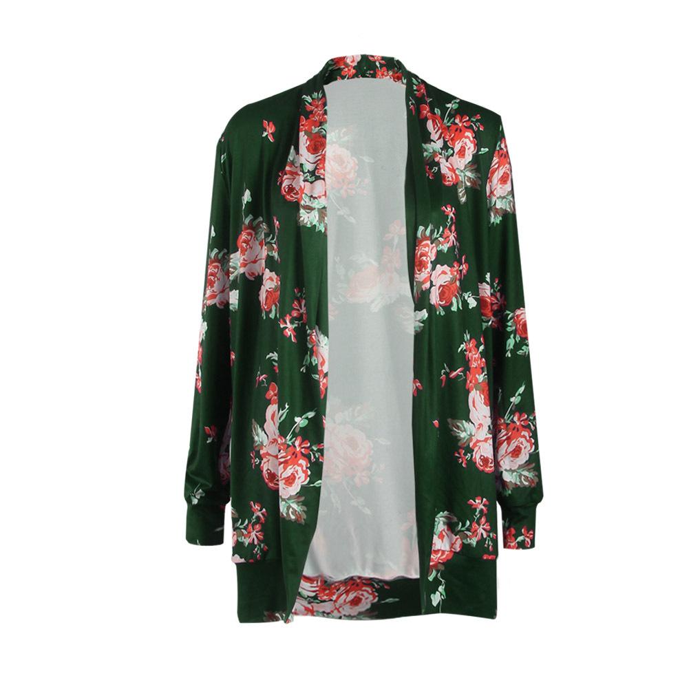 Floral Print Long Sleeve Cardigan