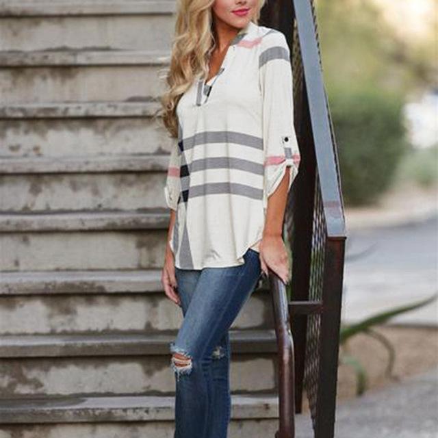 Bold Plaid Print Top