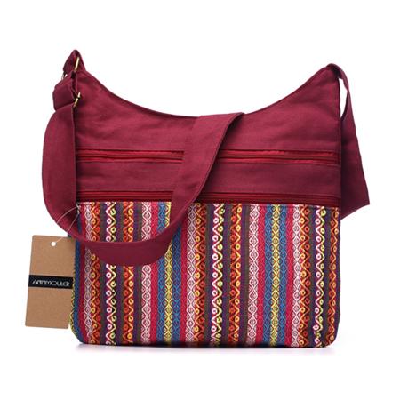 Bohemian Hobo Bag Aztec Folk Tribal Woven Design