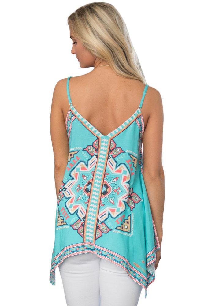 Vintage Printed Loose Flow Tank Top