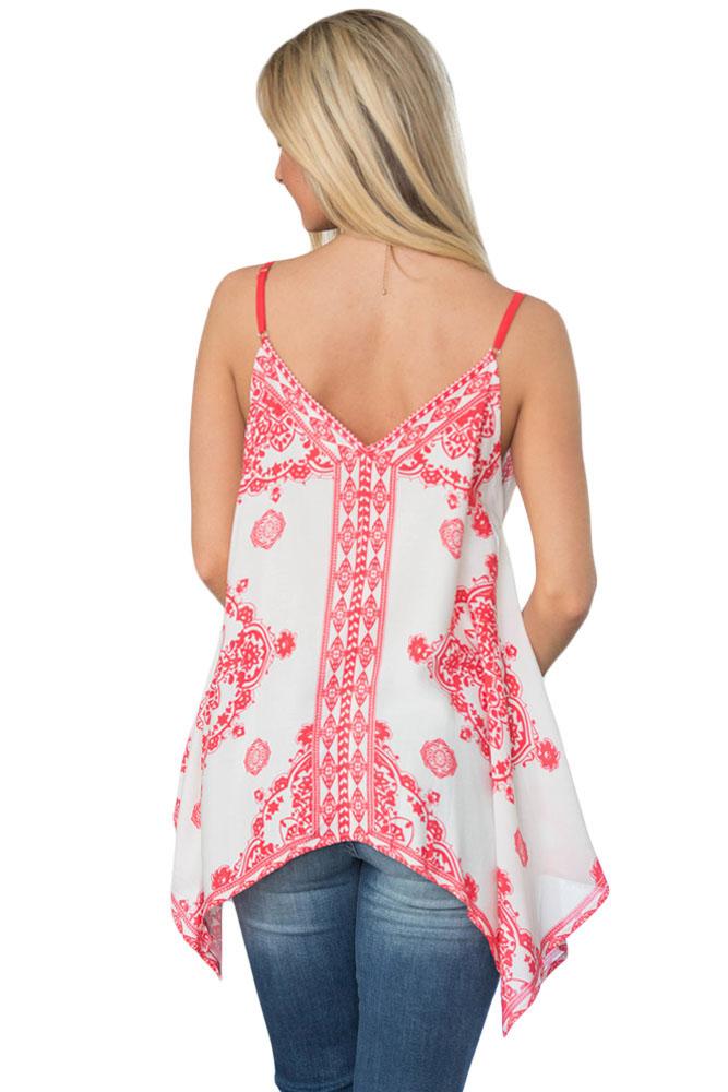 Vintage Printed Loose Flow Tank Top