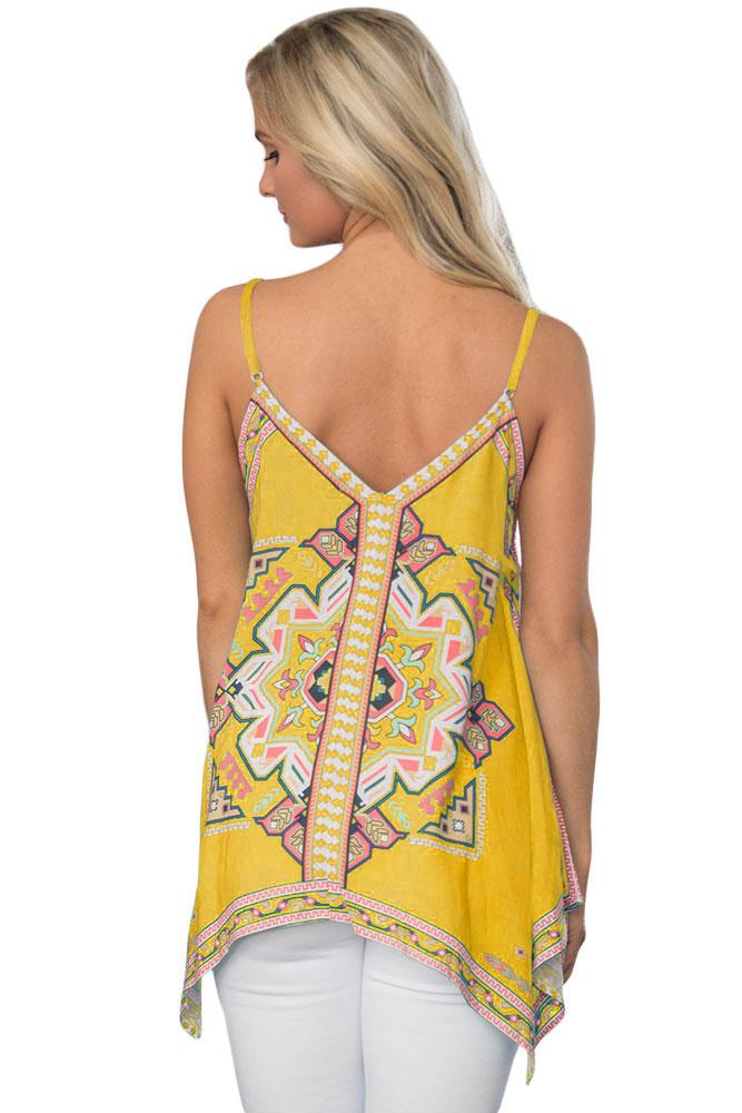 Vintage Printed Loose Flow Tank Top