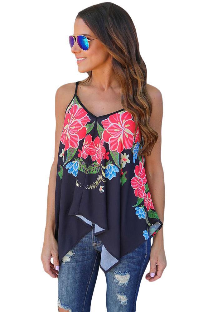 Vintage Printed Loose Flow Tank Top