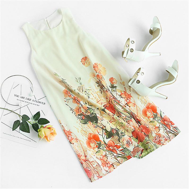 Multicolor Flower Print Sleeveless Bohemian Mini Dress