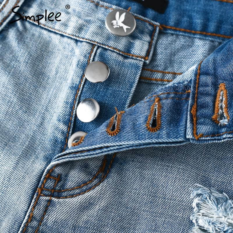 Vintage ripped hole fringe pocket denim shorts