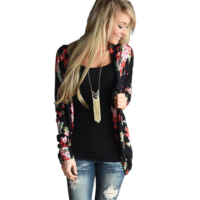 Floral Print Long Sleeve Cardigan