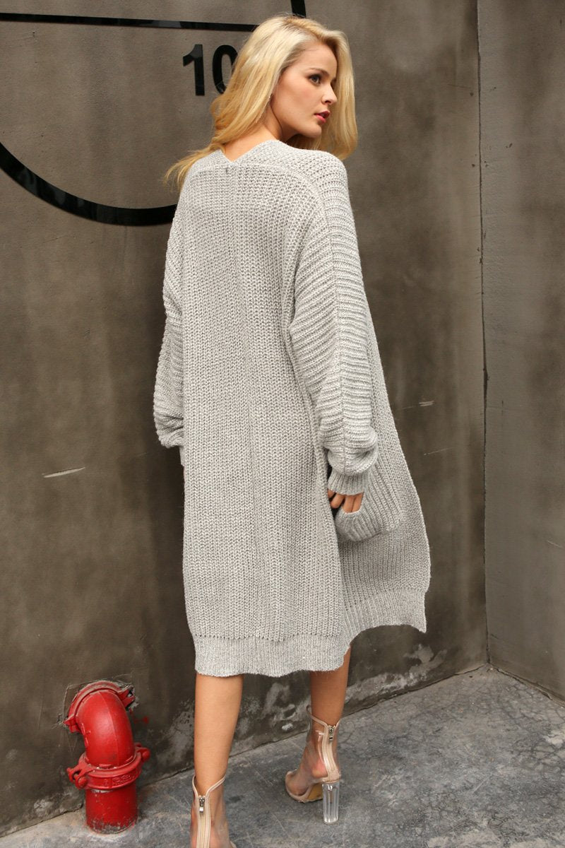 Soft loose knitted long cardigan sweater
