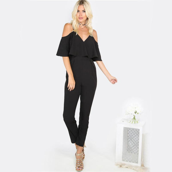 Ruffle Layered Slip Jumpsuit