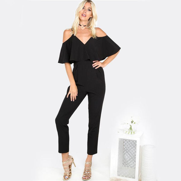Ruffle Layered Slip Jumpsuit