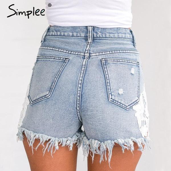 Vintage ripped denim short