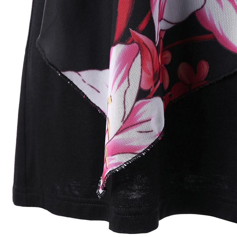 Plus Size Overlay Floral Print Chiffon Top