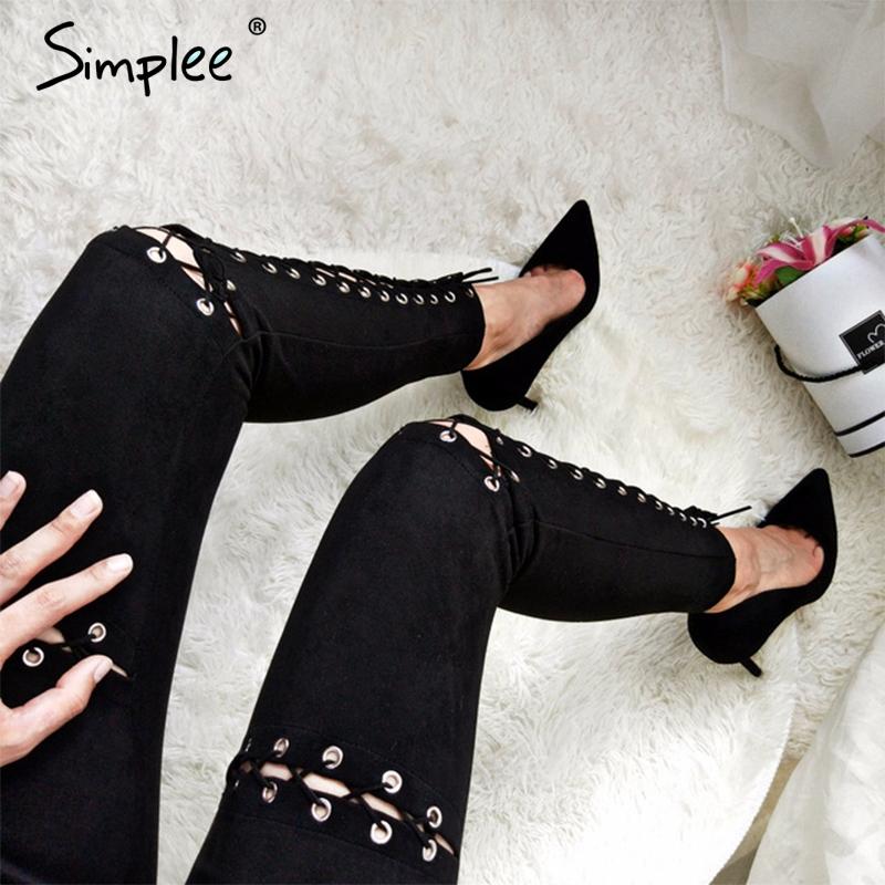 Suede Bodycon Lace Up Capri Pants