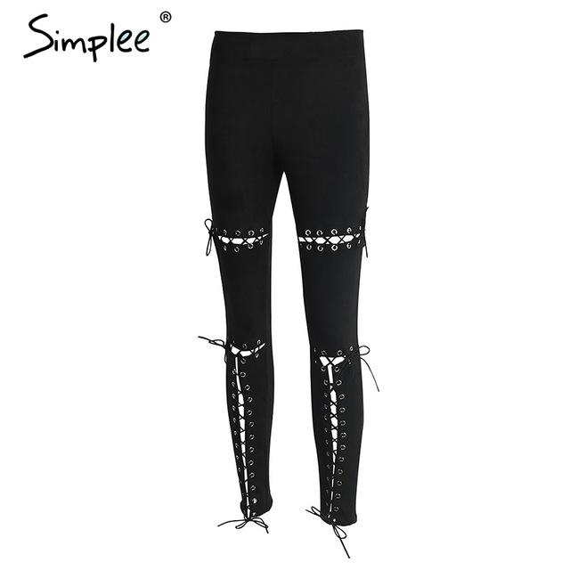 Suede Bodycon Lace Up Capri Pants