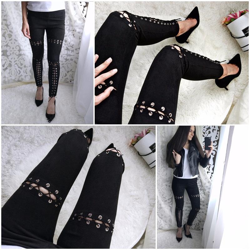 Suede Bodycon Lace Up Capri Pants