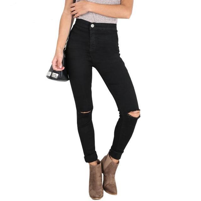 White ripped cool denim skinny jeans