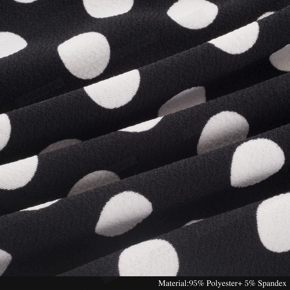One-piece Faux Jacket Retro Black/White Polka Dot Dress