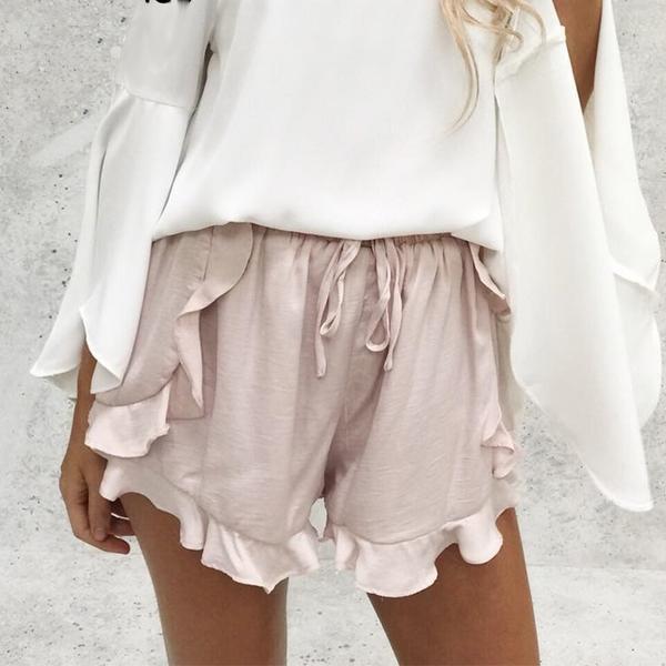 Loose Ruffled High Waist Shorts