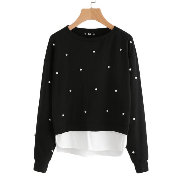 Pearl Beading 2 In 1 Sweater