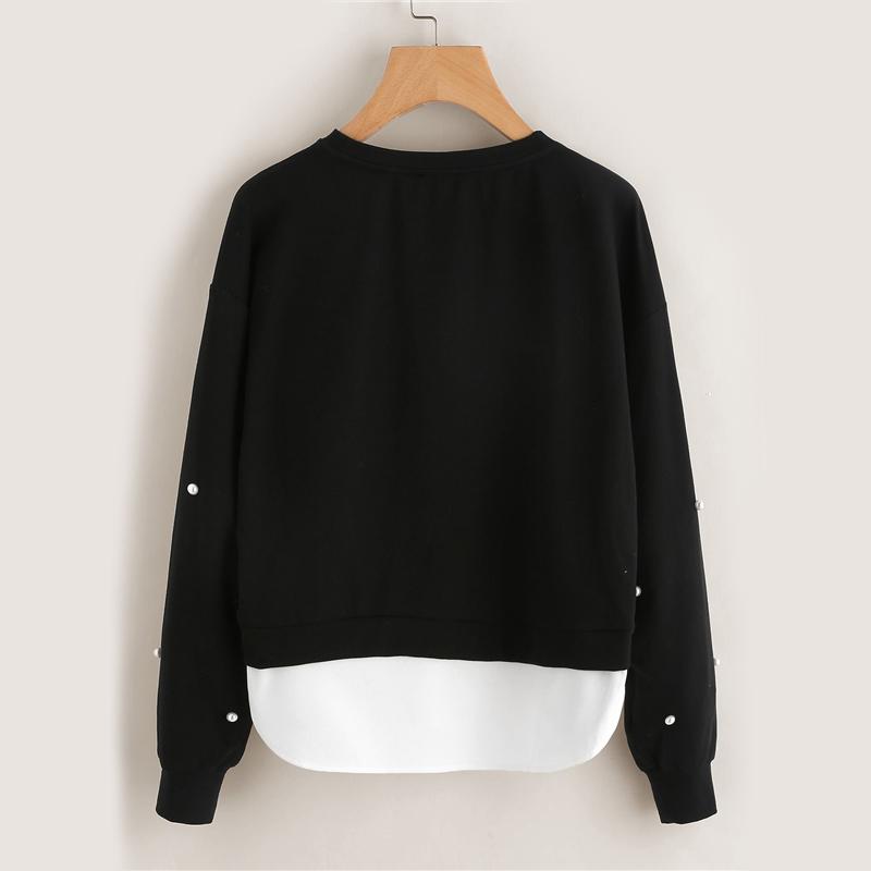Pearl Beading 2 In 1 Sweater