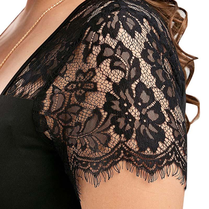 Plus Size Vintage Sexy Black Maxi  Dress