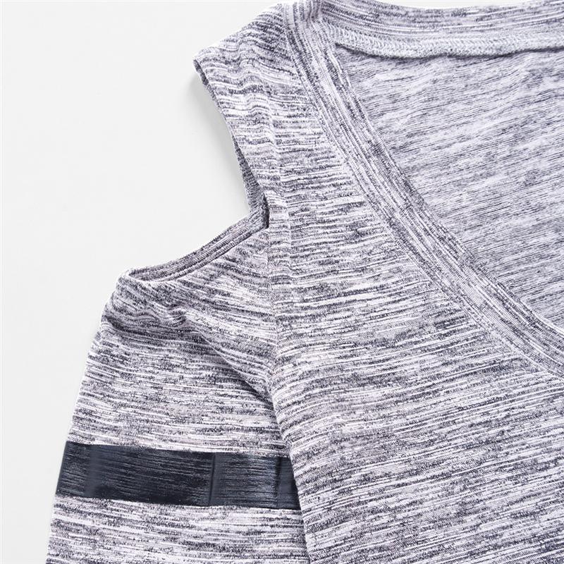 Gray Open Shoulder Knit Sheath Midi Dress