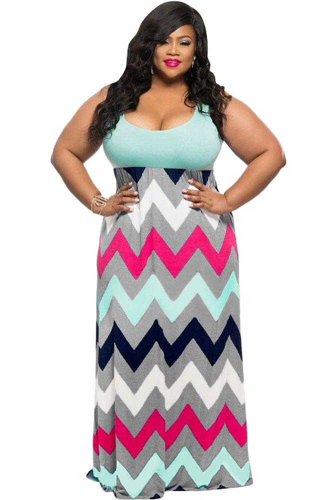Multicolor Zigzag Maxi Dress