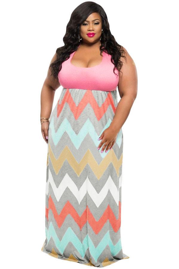 Multicolor Zigzag Maxi Dress