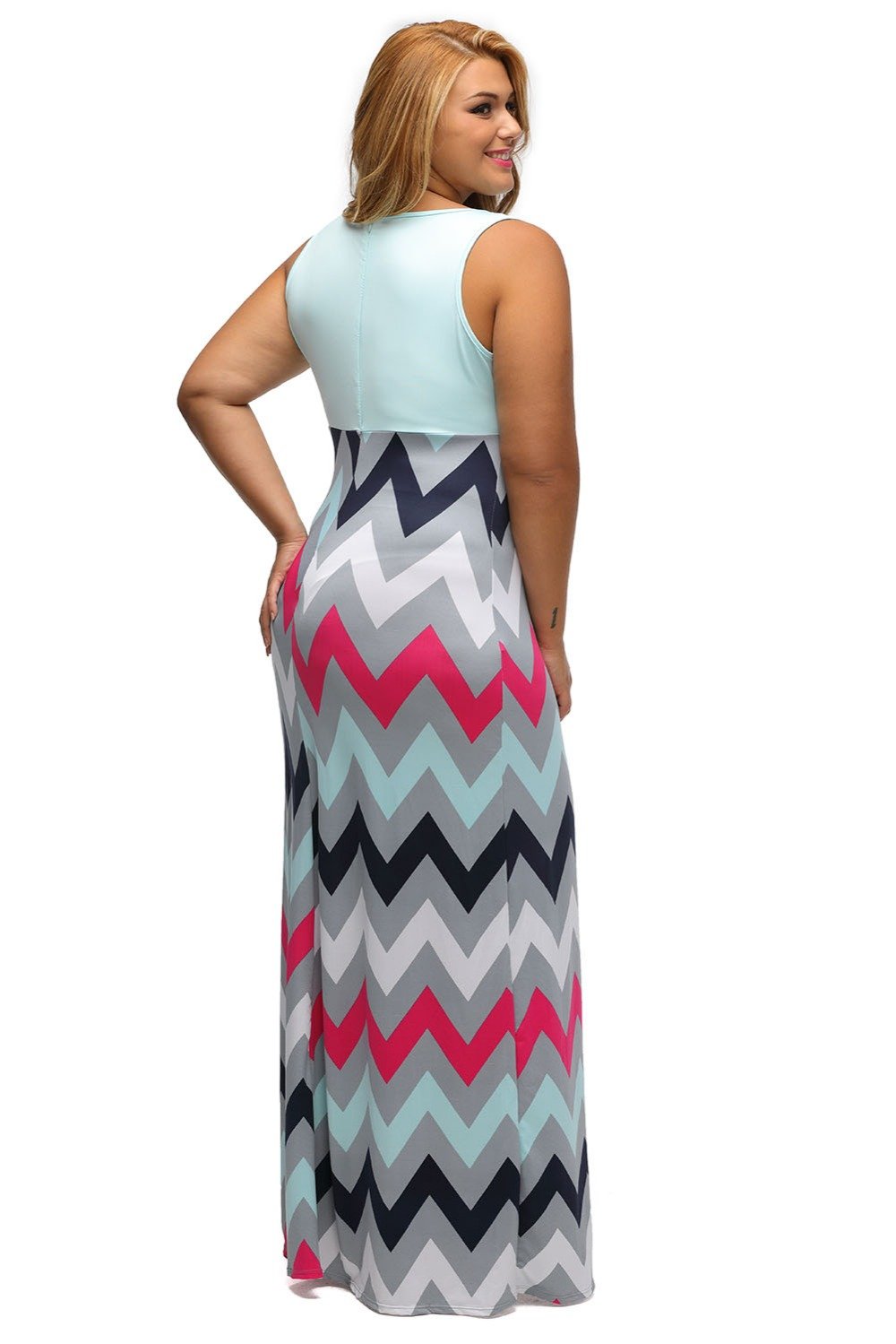 Multicolor Zigzag Maxi Dress