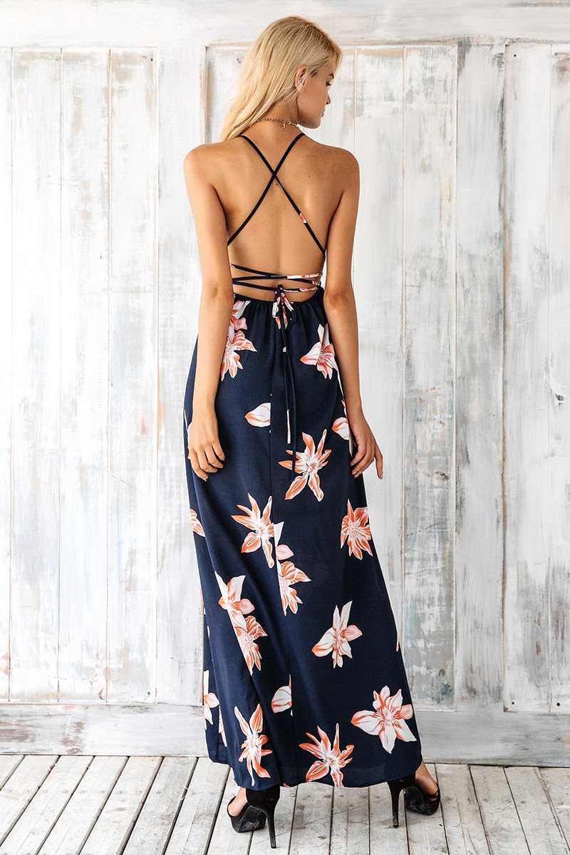 Bohemian Front Split Maxi Dress