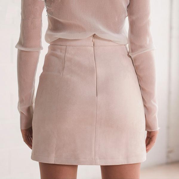 Lace Up Leather Bodycon Short Skirt