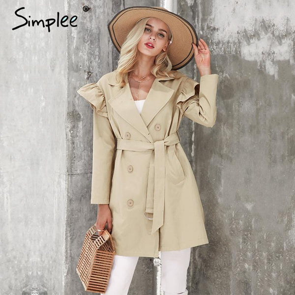 Ruffle Trench Coat