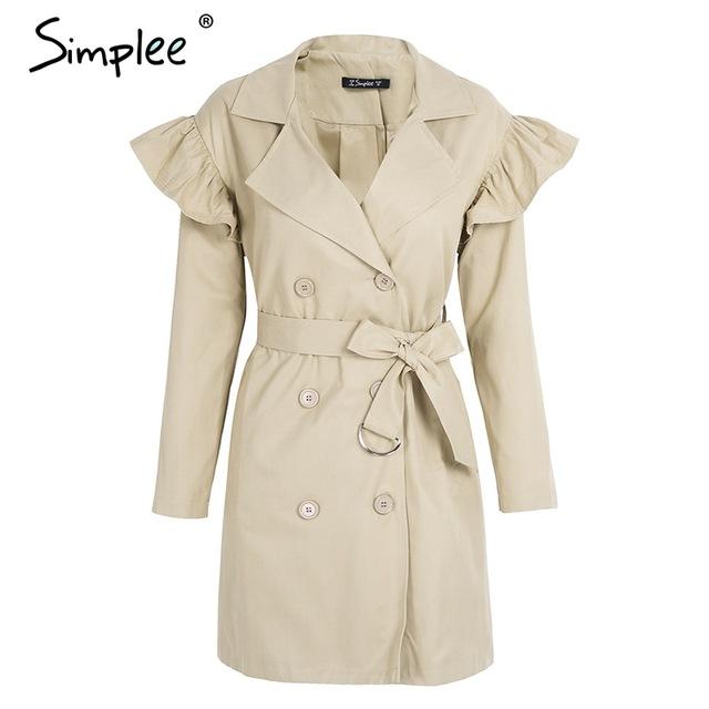 Ruffle Trench Coat