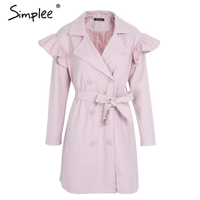 Ruffle Trench Coat