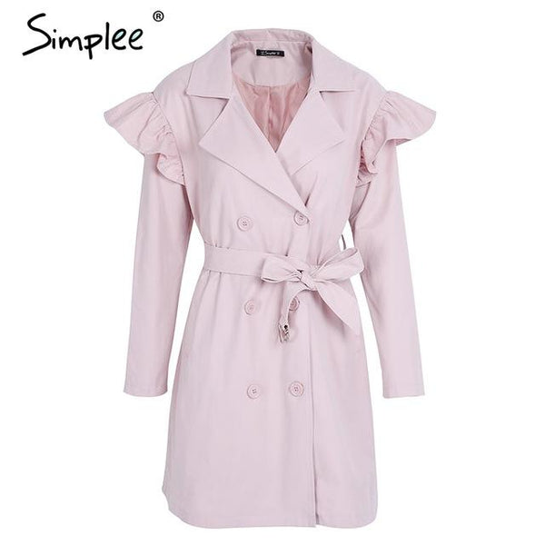 Ruffle Trench Coat