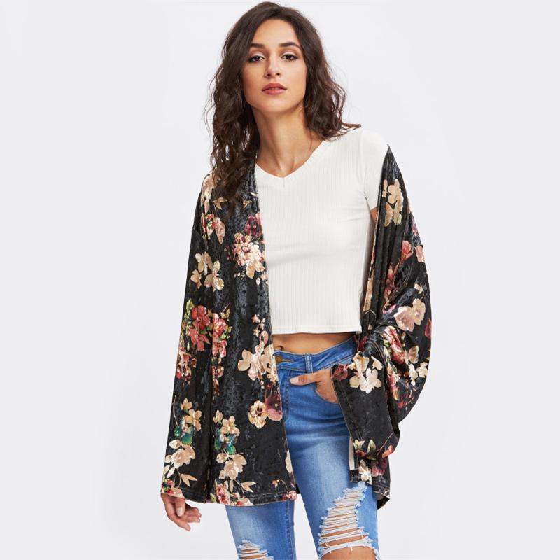 Floral Velvet Kimono