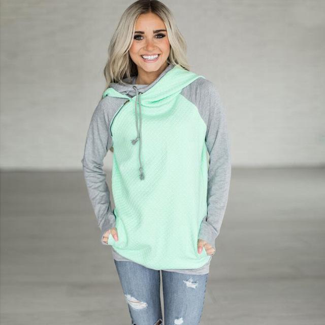 Patchwork Double Hooded Hoodie