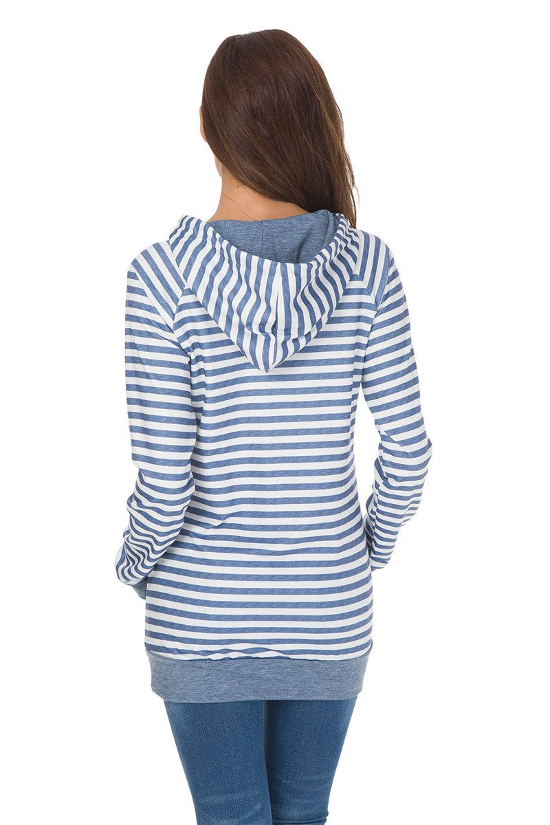 Patchwork Striped Gray Hoodie