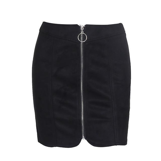 Leather Suede Pencil Skirt