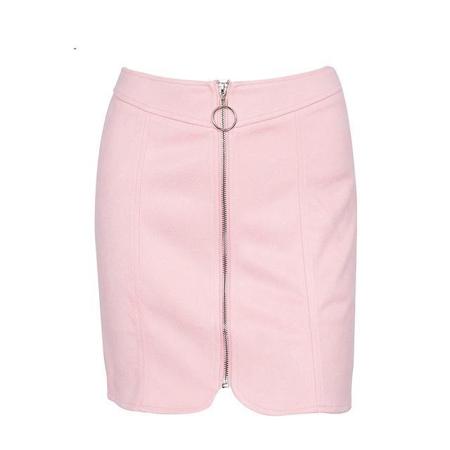 Leather Suede Pencil Skirt