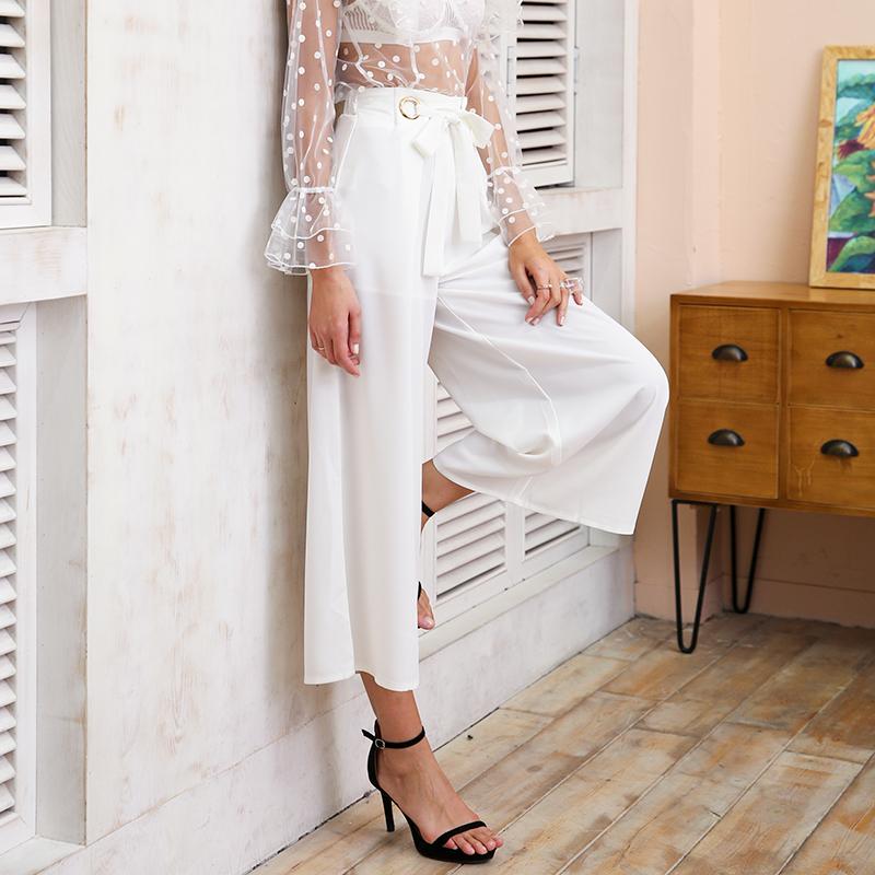 Loose Fit with Front Bow Tie Capri Pants