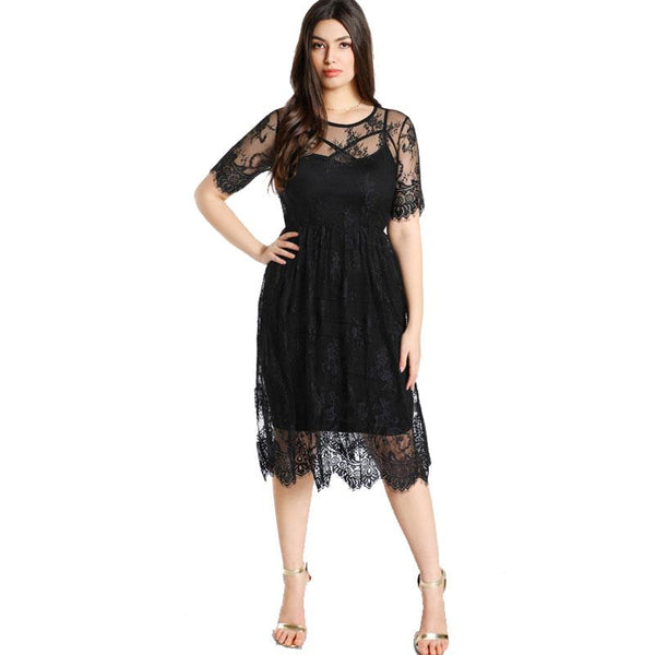 Sexy Black Lace Top Dress