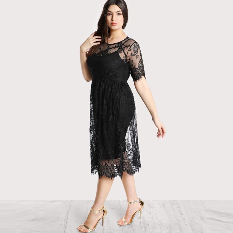Sexy Black Lace Top Dress